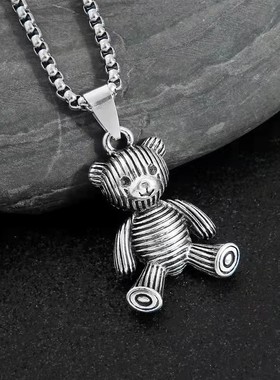 New Personality Fashion Hip Hop Rabbit Bear Couple Pendant