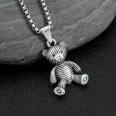 New Personality Fashion Hip Hop Rabbit Bear Couple Pendant
