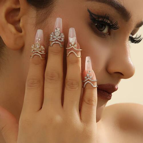 High-end Hot-selling Micro-inlaid Zircon Open Nail Art