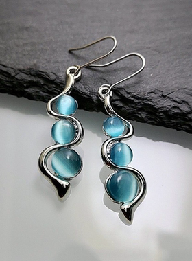 Classic Trend Drop Earring Silver Color Inlaid with Shine