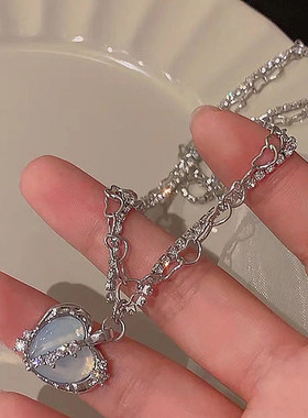 Punk Goth Heart Pendant Necklaces Choker Clavicle Chain