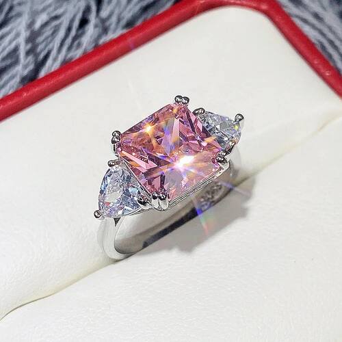 High Quality Big AAA Pink Yellow White Zircon Rings for