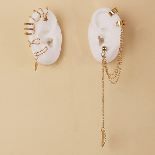 7pcs/set Fake Piercing Clip on Earrings for Women Creative