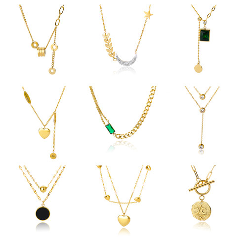 Retro Punk Hip-Hop Streetwear Jewelry Double Layer Hollow Th