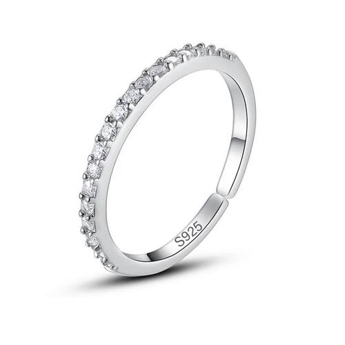 Sterling Silver Ring simple Sparkle AAA Zircon High Quality