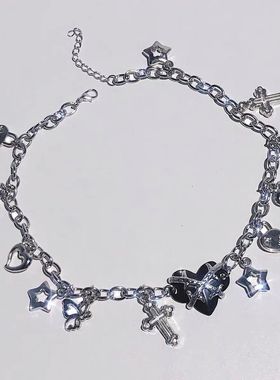 Gothic Vintage Butterfly Cross Lock Star Charms Necklaces