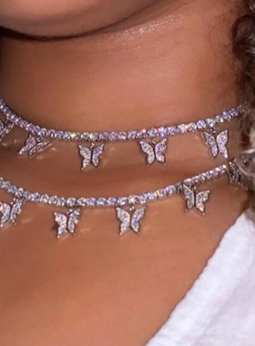 Kasajewel Gold Silver Color Butterfly Pendant Necklace