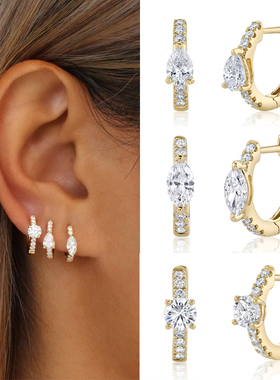 CRMYA Fashion Cubic Zirconia Cz Silver Gold Plated Hoop