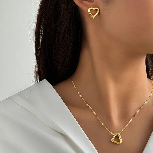 woiwoi Stainless Steel Jewelry Set Necklace and Earrings