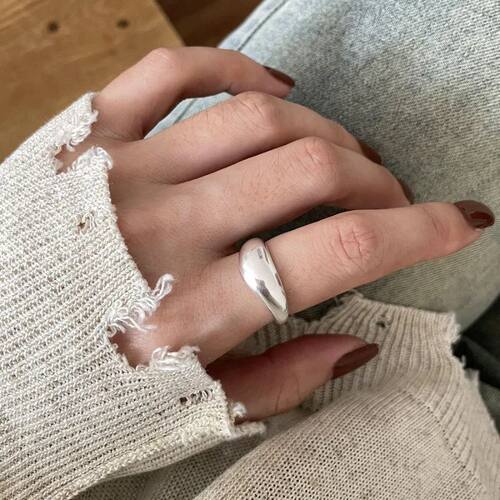 Sterling Silver Irregular Stackable Rings For Women Vintage
