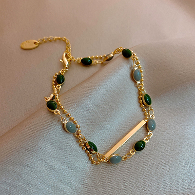 2023 Trendy 14K Real Gold Plating Cobblestone Charm Bracelet