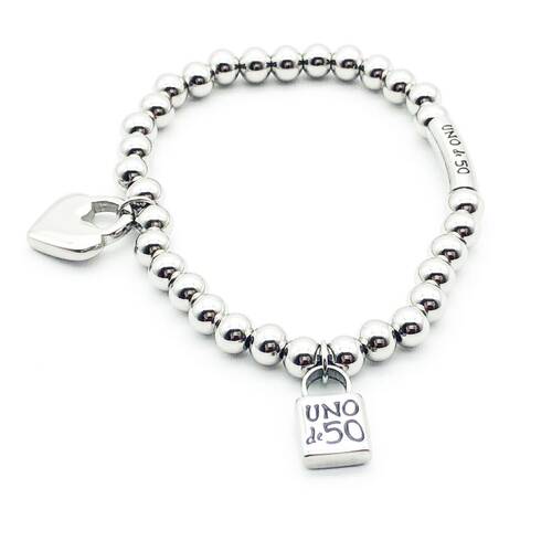 50 Jewelry Lock Key Bracelet Stainless Steel Round Ball Pear