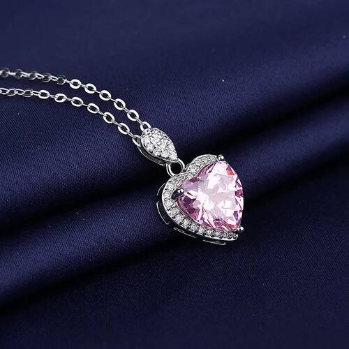 Sterling Silver Necklace For Women Round Pendent Sparkling