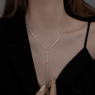 Gold Color Round Bead Tassel Necklace New Female Summer