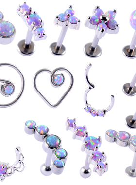 2PC Opal38 Cluster Ear Tragus Helix Cartilage Piercing