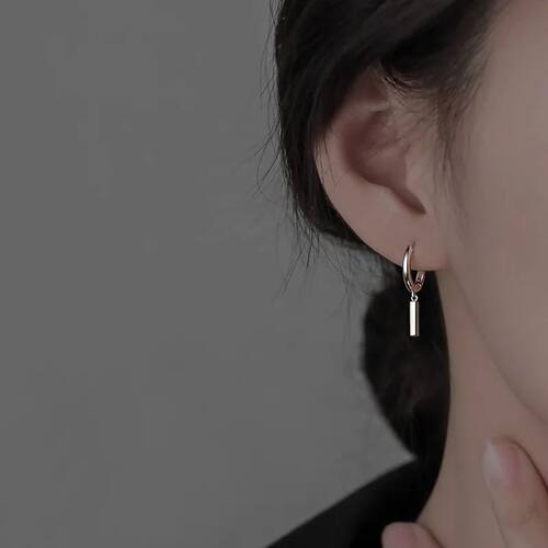 Sterling Silver Geometry Asymmetric Earring for Women Girl
