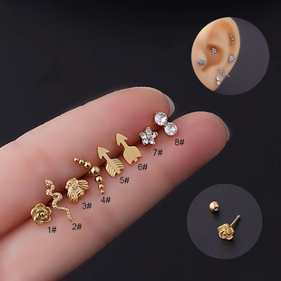 1Piece Korean Fashion Stainless Steel Helix Piercing Stud