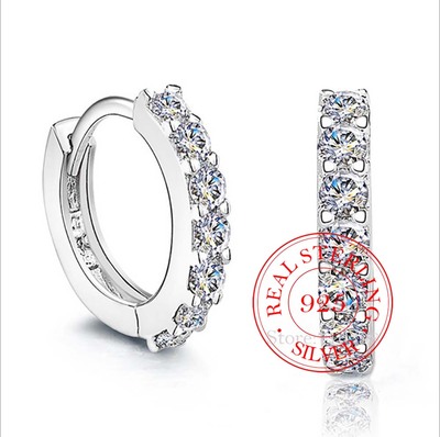 100% 925 Sterling Silver Hypoallergenic Earrings Zircon