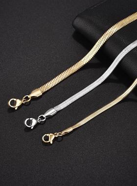 High Quality Gold Plated Stainless Steel Flat Bracelet