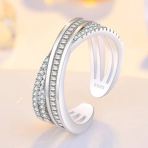 New Sterling Silver Ring Heart Sparkle AAA Zircon High