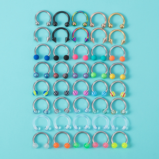 5/40pcs Acrylic Nose Septum Ring Piercing Hoop BCR