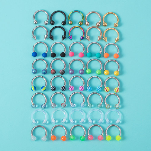 5/40pcs Acrylic Nose Septum Ring Piercing Hoop BCR
