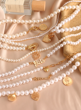 2023 Vintage Pearl Choker Necklace For Women Fashion White