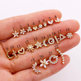 Fashion 316 Stainless Steel Mini Zircon Cartilage Piercing