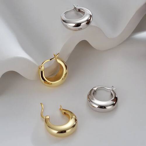 Sterling Silver plated Chunky Hoop Earrings for Women
