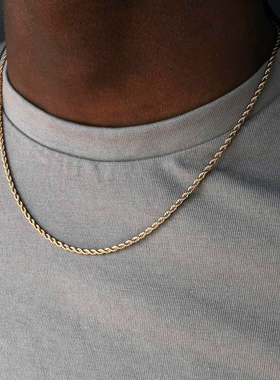 2023 Classic Rope Chain Men Necklace Width 2/3/4/5 MM Stainl