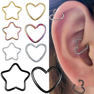 Body Jewelry Surgical Steel Daith Heart Ring Cartilage