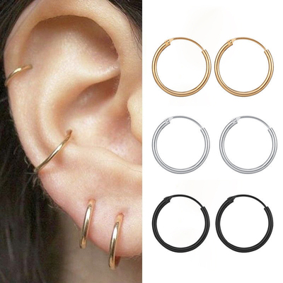 Small Hoop Earrings Circle Round Huggies for Women Men Punk