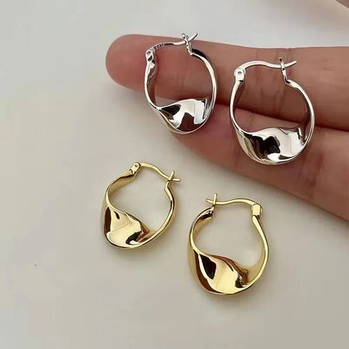 New Sterling Silver Irregular Shape Earrings Charming