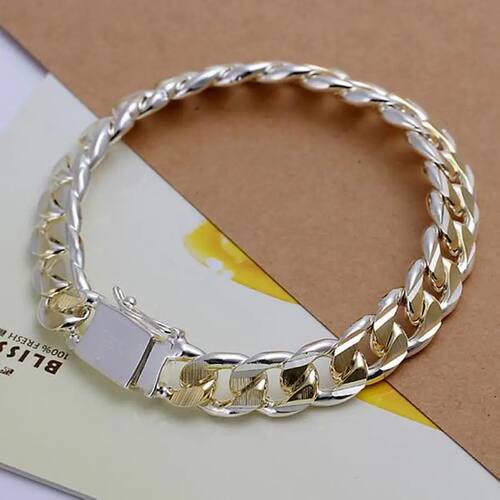 Silver color exquisite 10mm chain men women Chain noble