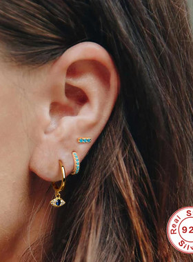 2023 Dangle Earring Sterling Silver Rivets Pearl Eyes Snake