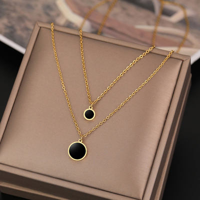 Stainless Steel Necklaces Fashion Multilayer Chain Round