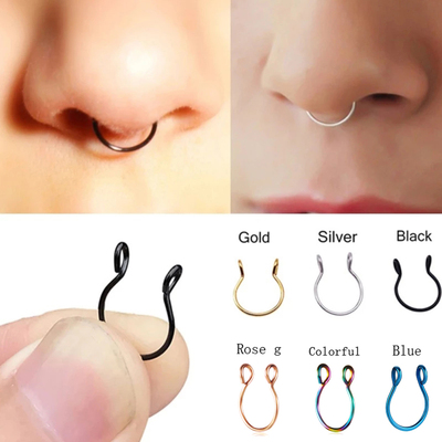 1pcs U Shaped Fake Nose Ring Hoop Septum Rings Stainless
