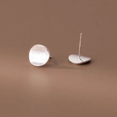 Sterling Silver Frosting Piercing Stud Earrings For Women