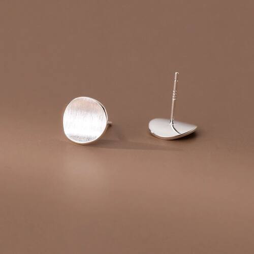 Sterling Silver Frosting Piercing Stud Earrings For Women