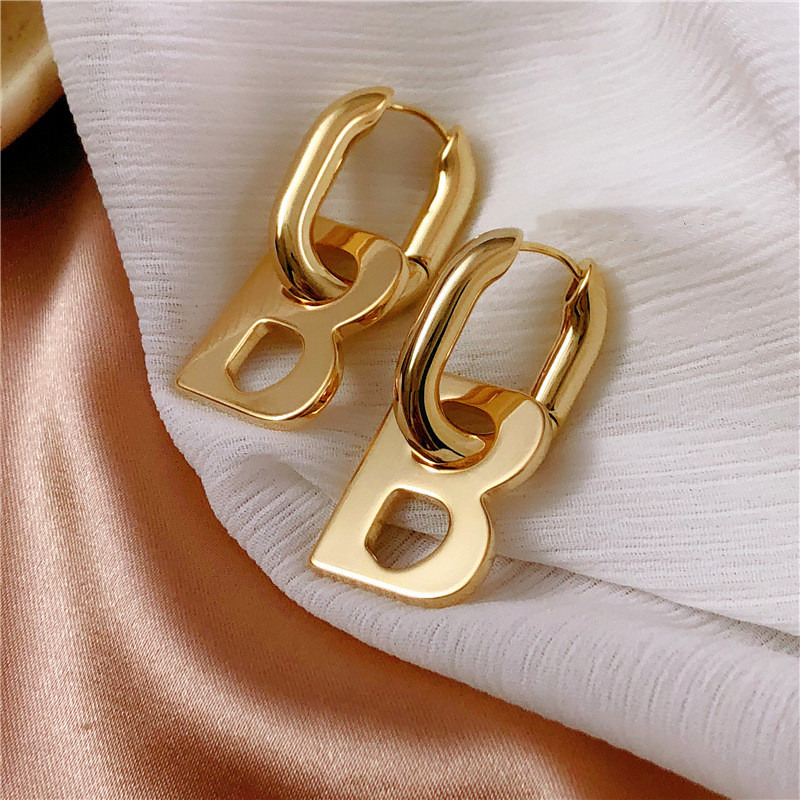 High Quality Letter B Drop Earrings for Women Men Trendy