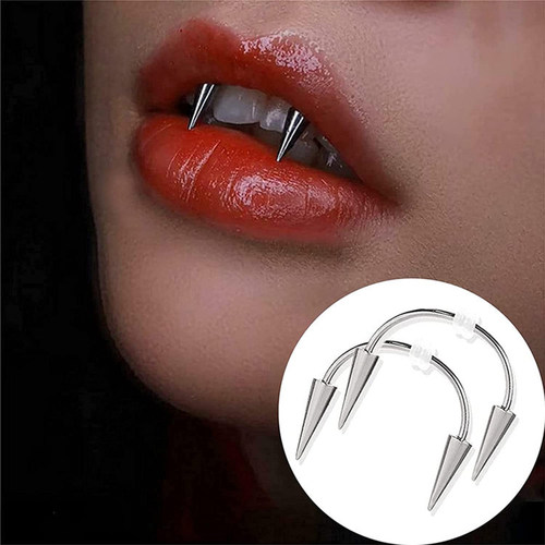 1PC Dracula Nail Steel Smiley Piercing Jewelry Stainless