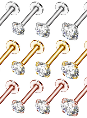 1Pcs Stainless Steel Zircon Tragus Helix Cartilage Earring