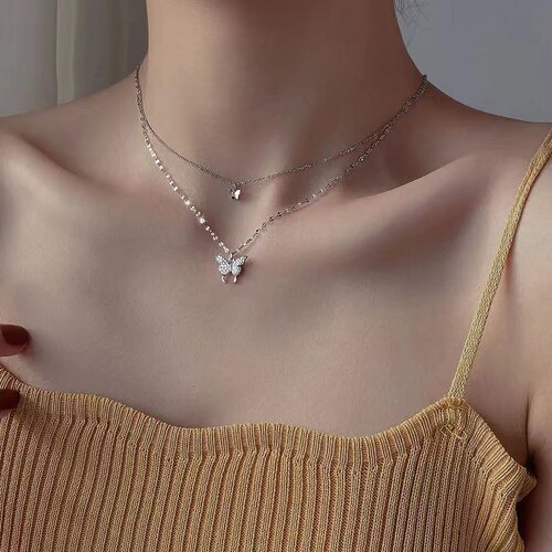 Korean Boho Butterfly Necklace for Women Choker Jewelry