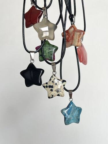 Trend Natural Stone Hexagon Crystal Rose Quartz Opal Star