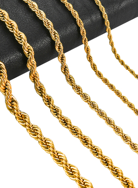 2/3/4/5/6mm 316L Rope Chain Necklace Stainless Steel Never