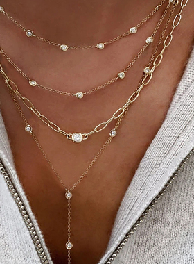 Vintage 2023 New Pendant Gold Color Necklace For Women Boho