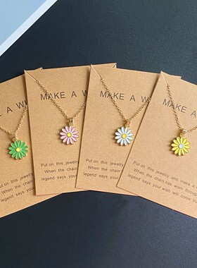 Small pendant Sunflower Necklace for Girl Korean Fashion