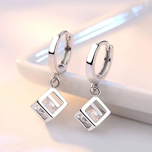New Fashion Shiny Hoop Earrings Tiny Hoops With Square