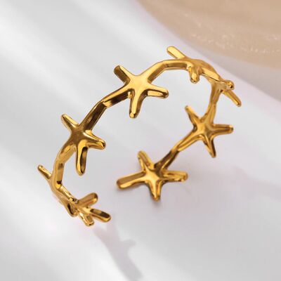 Starfish Bangles for Women Summer Stainless Steel Cuff