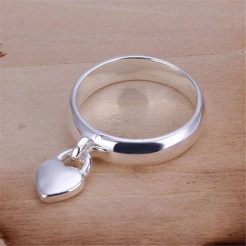 Wholesale , jewelry silver color heart lock ring Charms